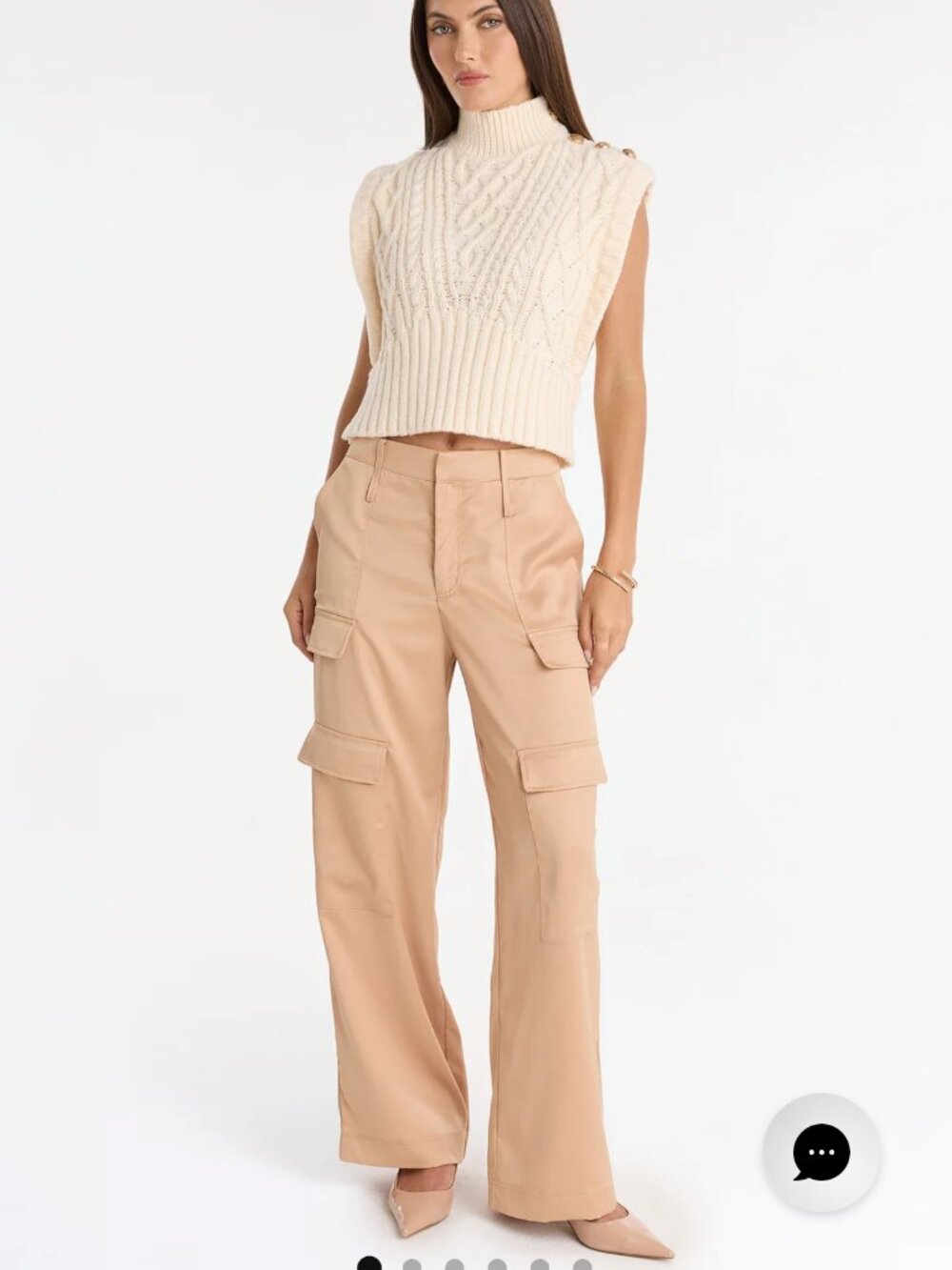 NOLI - Milan Satin Cargo Pant - Gold - Size 4